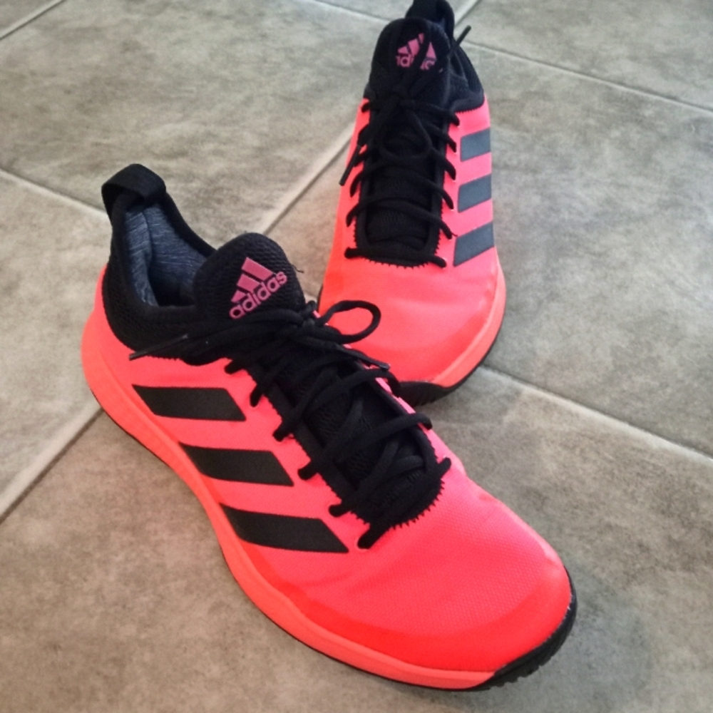 Women's size 9 Adidas bounce fluorescent pink athletic shoes